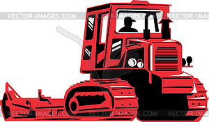 Vintage farm tractor - vector clipart