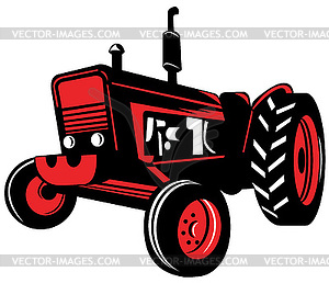 Vintage farm tractor - vector clip art