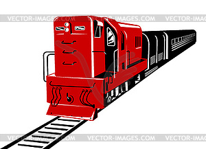 Diesel train locomotive retro - vector image
