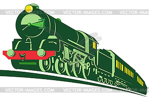 Vintage steam train locomotive - vector image