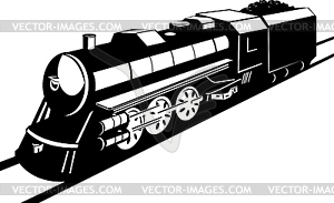 Vintage steam train locomotive - vector image