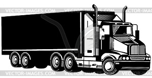 Ван грузовик контейнеровоз - иллюстрация в векторе