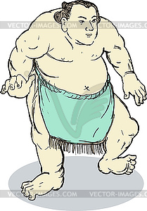 Japanese Sumo Wrestler - vector EPS clipart