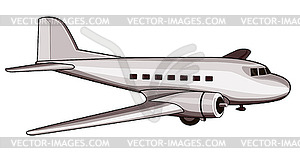 Самолет пропеллера ретро - рисунок в векторе
