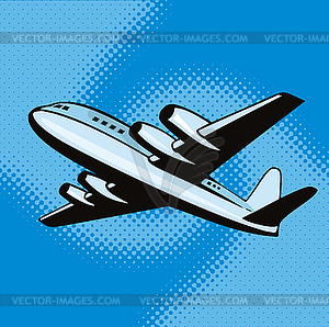 Propeller Airplane Retro - color vector clipart