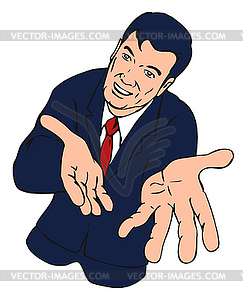 Businessman Extending Hands - vector image