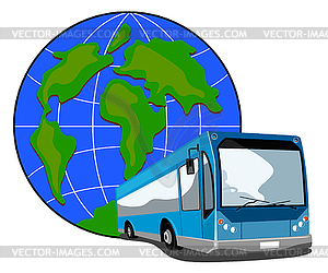 Shuttle Coach Bus Retro - vector image