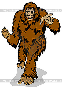 Big Foot Pointing - vector clip art