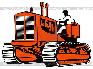 Vintage Tractor Retro - royalty-free vector image