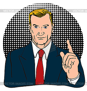 Businessman Finger Number One - vector clip art