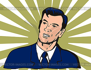 Businessman Looking Up - vector image