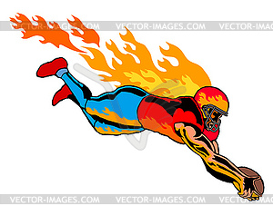 Football Touchdown Flames - vector image