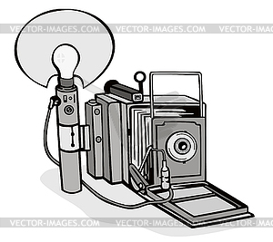 Vintage Camera Flash Bulb - vector clip art