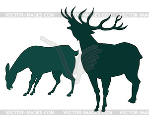 Deer Silhouette - royalty-free vector image