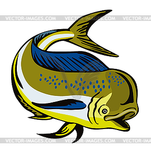 Dorado Dolphin Fsh Mahi-Mahi - vector image