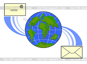 Icon Email Globe - vector clipart