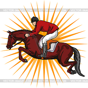 Equestrian Show Jumping Retro - vector image