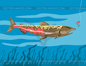 Trout Fish Retro - vector clipart