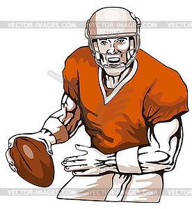 Football Player Pass - vector image