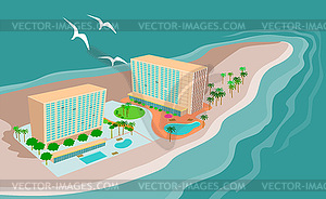Island Beach Resort - vector image