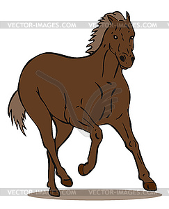 Horse Galloping Retro - vector clipart