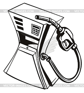 Fuel Pump Station Nozzle Retro - stock vector clipart