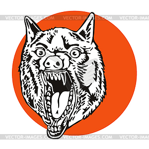 Wild Dog Wolf Retro - vector clipart