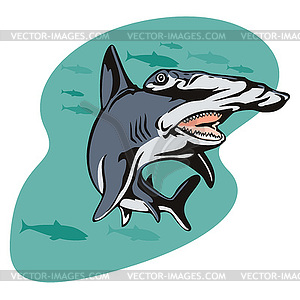 Раскраска акула-молот для детей распечатать