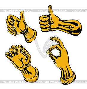 Hands Collection Retro - vector image