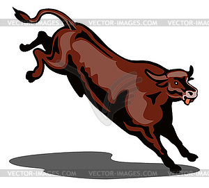 Bull Jumping - stock vector clipart