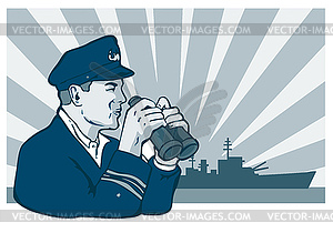 Captain Binoculars - vector image