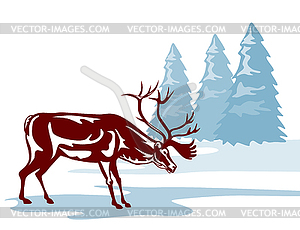 Reindeer Deer Retro - vector image