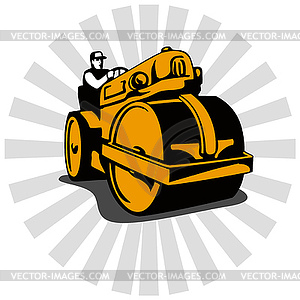 Road Roller Compactor - vector clip art