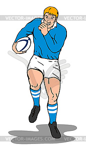 Rugby Winger Running - vector clipart