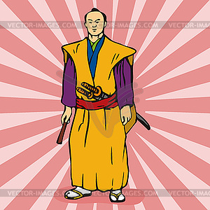 Samurai warrior kimono - vector clip art