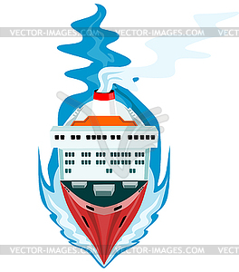 Container Ship Cargo Boat Retro - vector clipart / vector image