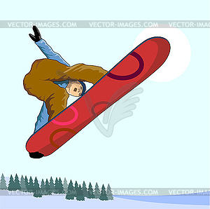 Snowboarding on Air - vector image