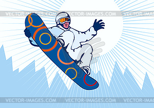 Snowboarding on Air - stock vector clipart