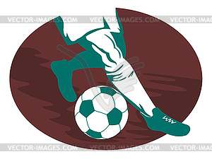 Soccer Player Kicking - vector clipart