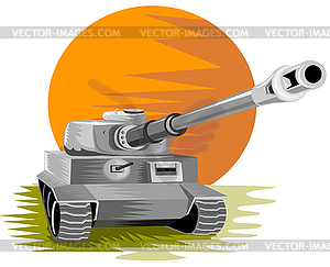 World War Two Panzer Battle Tank - vector image