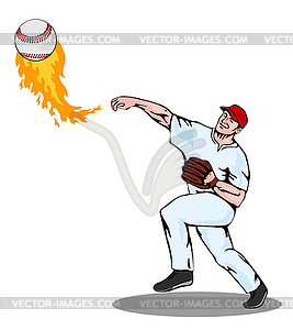 American Baseball Player Pitcher - vector clipart