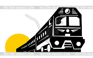 Diesel Train Retro - vector clipart