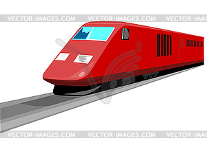 Red Train Front View - vector image