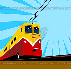 Electric Passenger Train Retro - vector image