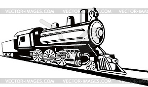 Vintage Train Retro Side View - vector image