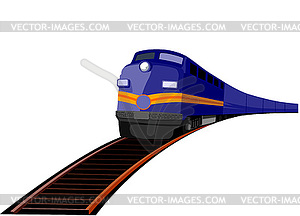 Train heading front - vector image
