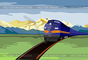 Diesel Train Retro - vector image