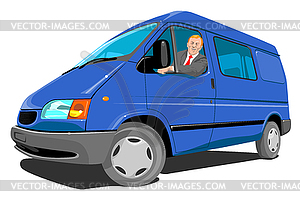 Closed Delivery Van Retro - vector image