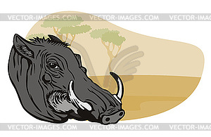 Глава Warthog - векторная иллюстрация