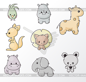 Set of wild animals - vector clipart